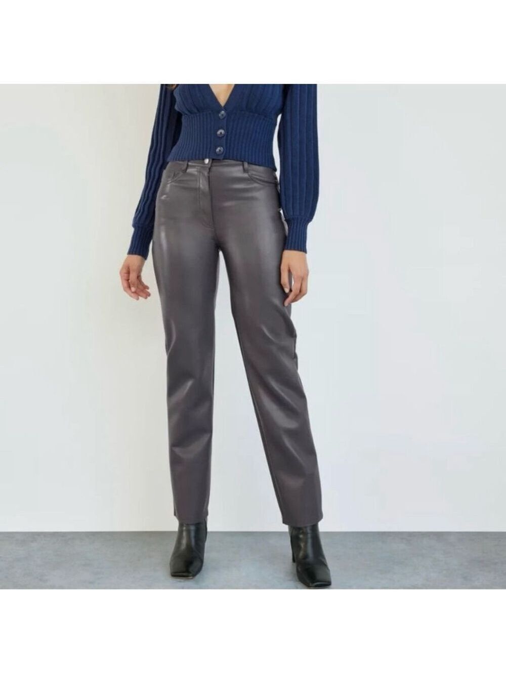 Wilfred Vegan Leather The Melina Pant Size 10 Colour ARGENTIQUE